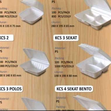 STYROFOAM BOX MAKANAN Box Nasi Polos / K3 putih