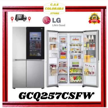 KULKAS LG GCQ257CSFW KULKAS SIDE BY SIDE INVERTER GC-Q257CSFW GCQ257 GC-Q257 257CSFW KULKAS LG SIDE