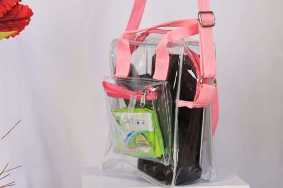 Tas Selempang bahu mika bening pvc transparan tebal premium