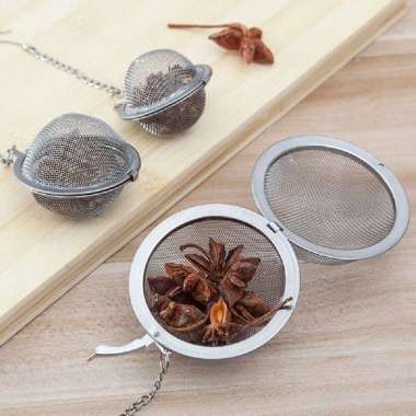FILTER SARINGAN TEH REUSABLE TEA SPICE INFUSER BULAT STAINLESS 7cm