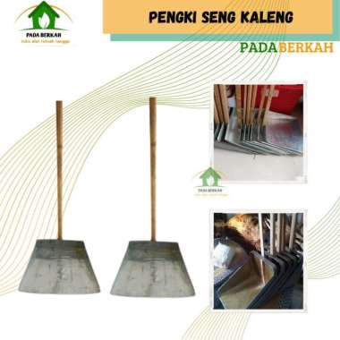 Pengki Seng Serok Sampah Taman Kuat Murah Gagang Kayu Kualitas Super