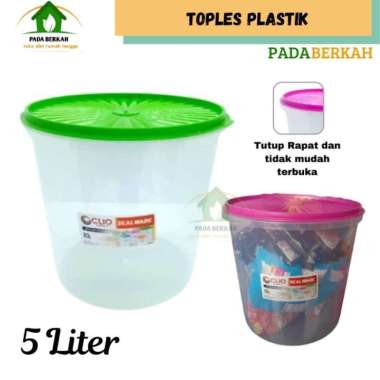 Toples Plastik 5 Liter Toples Bulat Plastik Toples Kerupuk Plastik