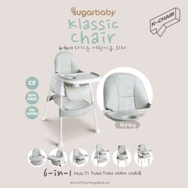 Sugarbaby K Chair 6in1 Multifunction High Chair/booster seat/kursi anak/ Kursi Makan Sugar Baby Grey
