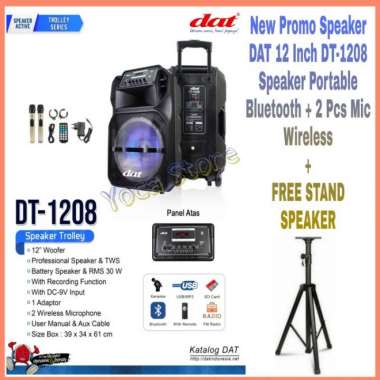 Promo Terbatas !!!!! Speaker Dat 12 Inch Dt-1208 Bluetooth Karaoke Di Youtube Smart Tv Multicolor
