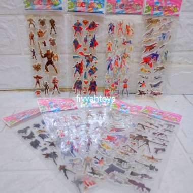 Mainan Stiker Super Hero Bongkar Pasang Isi 10 Pcs - Stiker Timbul 10 PCS Random