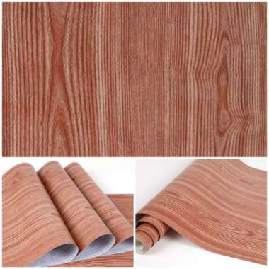 wallpaper dinding lemari stiker kayu jati songkai merah serat elegan