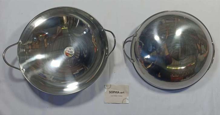 WAJAN STAINLESS STEEL KUALI BMW PENGGORENGAN KIRCHEN WARE WOK PAN KATEL BAR NO 28