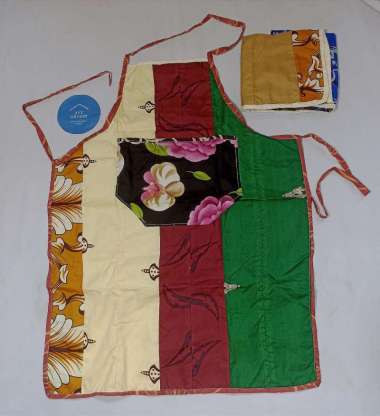 CELEMEK APRON DEWASA DAPUR MASAK SAMBUNGAN KAIN PERCA