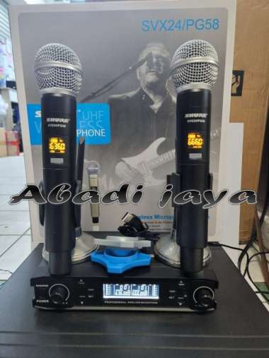 mic wireless shure svx24 pg58 rechargeble svx 24 pg58 svx24 pg 58