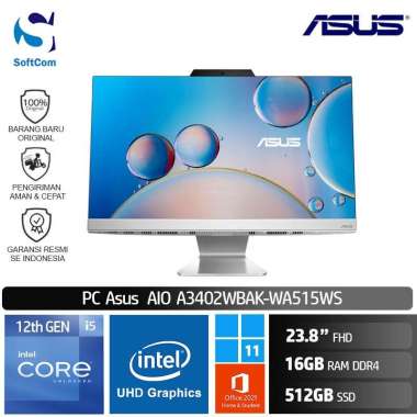 PC Asus AIO A3402WBAK WA515WS Desktop PC [Core i5-1235U/16GB/512GB SSD/23.8" FHD/W11+OHS]