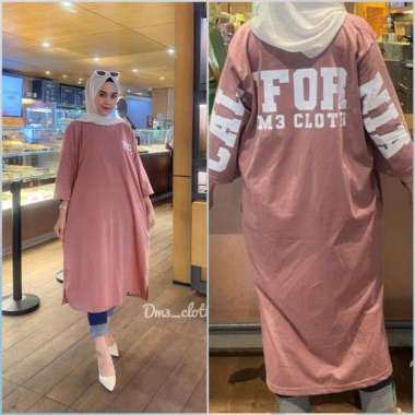 Baju Atasan Tunik Wanita DM3 Midi Dress Bahan Kaos Katun Combed 24s Baju Wanita Muslim Tunik Wanita 