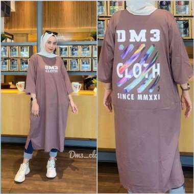 Baju Atasan Tunik Wanita DM3 Midi Dress Bahan Kaos Katun Combed 24s Baju Wanita Muslim Tunik Wanita 