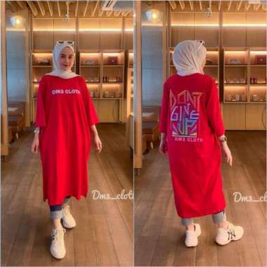 Baju Atasan Tunik Wanita DM3 Midi Dress Bahan Kaos Katun Combed 24s Baju Wanita Muslim Tunik Wanita 