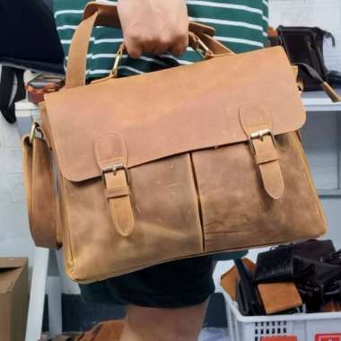 Mivaso Tas mini laptop Massenger kulit asli selempang 12 inc tipe Kenshin Than