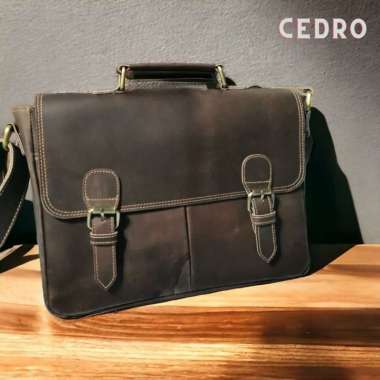 Mivaso Tas mini laptop Massenger kulit asli selempang 12 inc tipe Kenshin Coklat