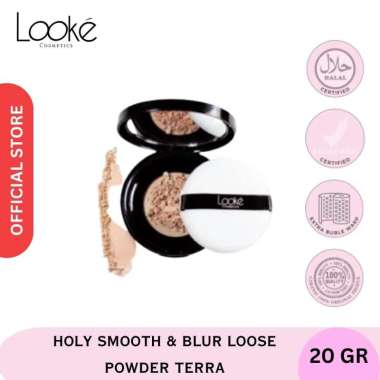 Bedak Wajah / Bedak Glowing / Bedak Tabur Untuk Kulit Berminyak Dan Bruntusan Looke Smooth & Blur Lo