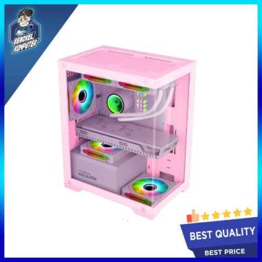 CASING PC ARMAGGEDDON AQUARON PINK INCLUDE 3 FAN RGB