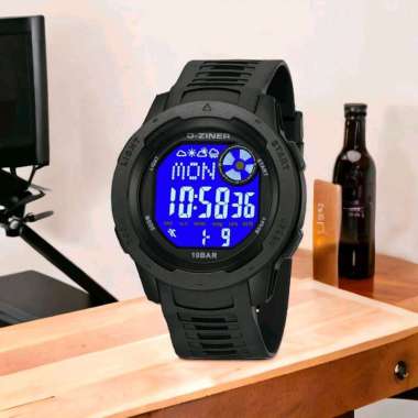 Jam Tangan Digital Dziner 8351, Strap Tali Rubber Hitam