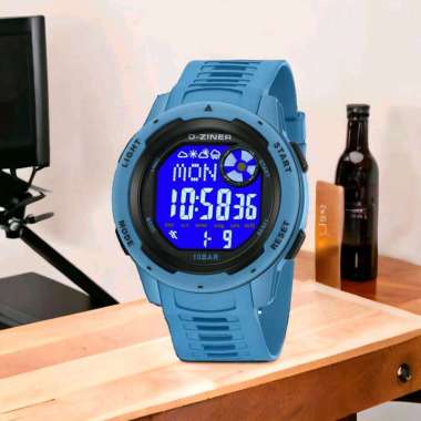 Jam Tangan Digital Dziner 8351, Strap Tali Rubber Biru