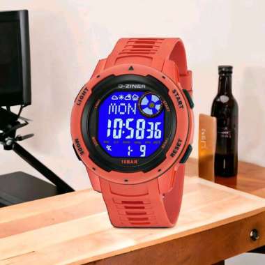 Jam Tangan Digital Dziner 8351, Strap Tali Rubber Merah