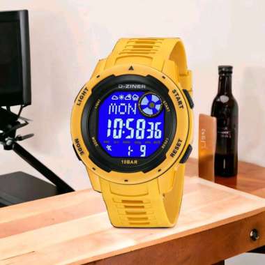 Jam Tangan Digital Dziner 8351, Strap Tali Rubber Kuning