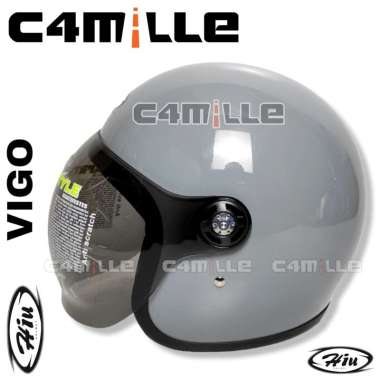 HELM HIU VIGO GREY RETRO HALF FACE