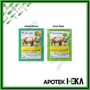 Larutan Penyegar Cap Badak 1 Sachet 7gr Jambu Guava Jeruk Nipis Bubuk Jambu