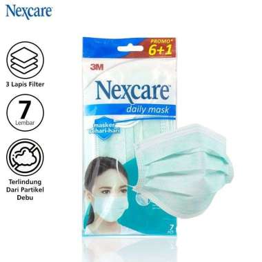 3M Nexcare MD-21 Masker Earloop 3 Ply Daily Mask - 1 Pack (6 Pcs Masker)