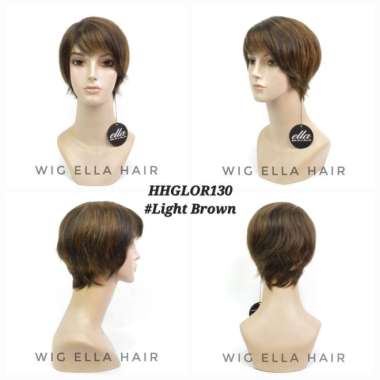 Wig Rambut Asli atau Human Hair Wig ella HHGLOR130 Light Brown