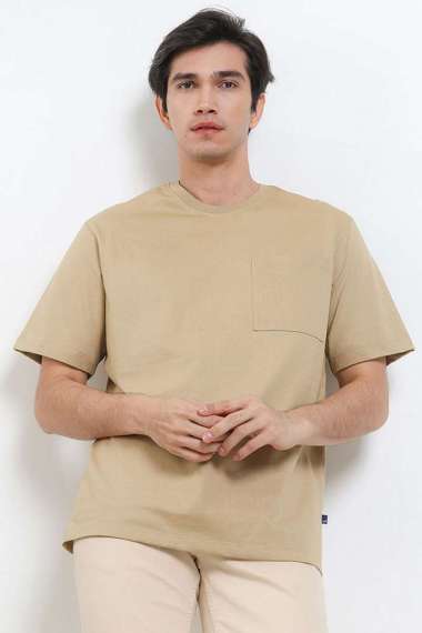 Andrew Smith T-Shirt Slim Fit Pria A0130P05E Cream XL