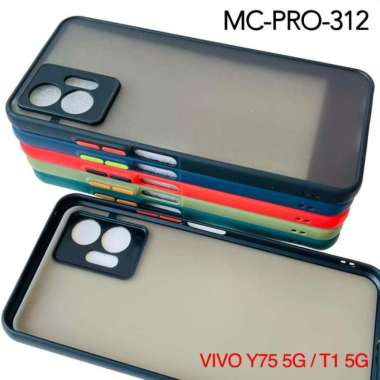 Soft Case Vivo T1 5G Vivo T1 Pro Aero Color Button Matte Merah - Vivo T1 Pro