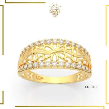 CINCIN EMAS WANITA KADAR 300 (6K) DAN KADAR 375 (8K) CINCIN FASHION SIMPLE CK 305 KADAR 375