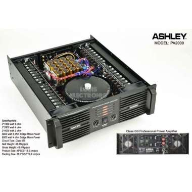 Power Amplifier ASHLEY PA2000 PA 2000 2 Channel Class GB ORIGINAL