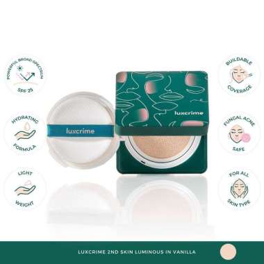LUXCRIME 2nd Second Skin Luminous Cushion and Refill: Vanilla, Honey, Cashew, Chesnut, Toffee Luxcri