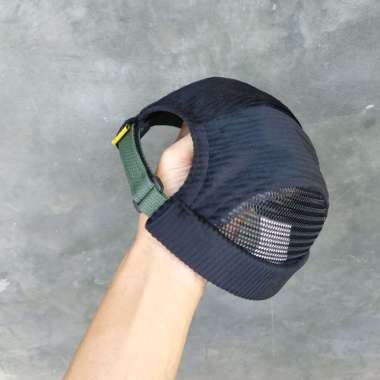 peci miki hat 4 panel corduroy dan jaring hitam