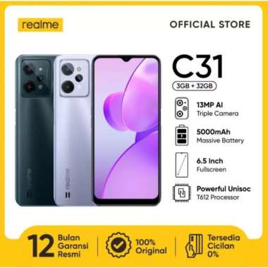 Realme C31 Ram 3GB Internal 32GB Garansi Resmi Silver