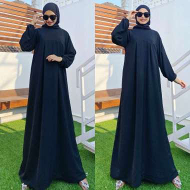 HugoStore - ADINARA DRESS GAMIS WANITA Bahan Hyget Super Hitam