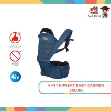 Nuby 4in1 Hipseat Baby Carrier (Blue) - Gendongan Bayi