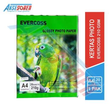 Aksesoren Kertas Poto Glossy Evercoss [210/230 Gsm] / Glossy Photo Paper / Kertas Print Poto 20 Shee