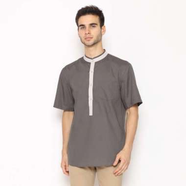 AMK Baju Koko Lengan Pendek KK Khalid S/s Abu XXL