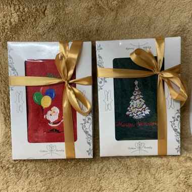 handuk natal bordir dus souvenir hadiah bingkisan kado merry christmas
