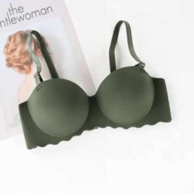 𝙈𝘿 Bra Push Up Invisible BH Bralette Strapless Pakaian Dalam Wanita 1109 GREEN 38