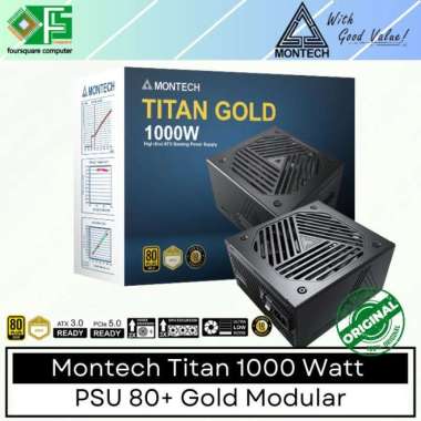 PSU Montech Titan 1000 Watt 80 Plus Gold Modular Power Supply 1000w