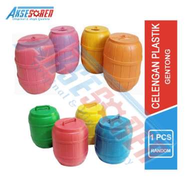 Aksesoren Celengan Plastik Motif / Tempat Uang Karakter / Tabungan Koin Besar Dan Kecil Murah Lucu G