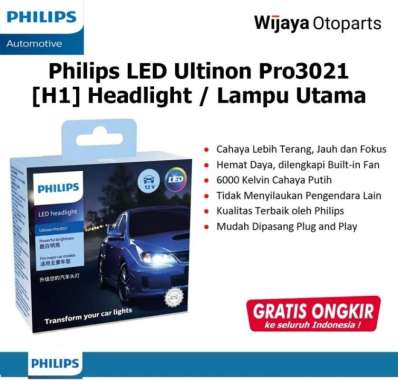 BOHLAM LAMPU MOBIL ULTINON PRO3021 H1 LED CAHAYA PUTIH - ARARYASHOP