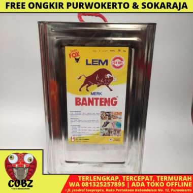 10KG /FOX BANTENG Lem Kuning Aibon Untuk Kayu Plastik Karet Kulit Blek