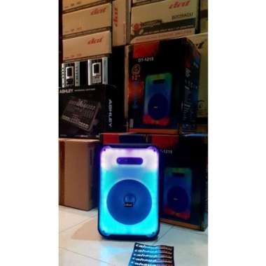 100% Produk Ori Speaker Trolley Dat 12 Inch Usb Bluetooth Fm Karaoke - Dt 1215 Multicolor