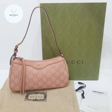 GUCCI Ophidia GG Canvas shoulder bag pink - 100% Authentic