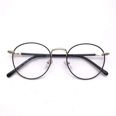 Kacamata Bulat Unisex Kacamata Minus Kacamata Photocromic Kacamata Bluchromic Frame Saja Hitam Gold