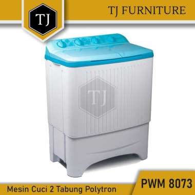 Polytron Mesin Cuci 2 Tabung Twin Tube Pengering Baju Kapasitas 8 kg PWM 8073 PWM-8073 PWM8073 Pink